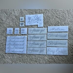 NEW Wedding Party Iron-On Patches - Blingy Silver